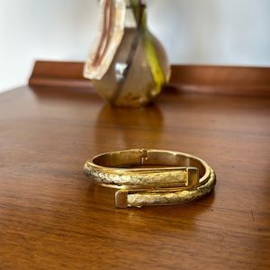 Vintage Brass Gold Snake Skin Bracelet